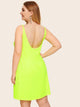 Plus Neon Green Backless Swing Cami Dress