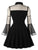 Plus Contrast Mesh Sheer Flounce Sleeve Dress