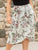 Plus Floral Print Ruffle Asymmetrical Hem Belted Skirt