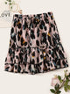 Plus Leopard Print Tiered Layer Skirt