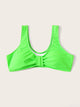 Plus Neon Green Scoop Neck Swimming Top