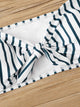 Plus Striped Knot Bandeau Swimming Top