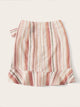 SHEIN Plus Striped Ruffle Hem Wrap Knotted Skirt