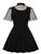 Plus Contrast Mesh Button Keyhole Front Dress