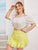 Plus Eyelet Embroidery Ruffle Hem Skirt