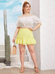 Plus Eyelet Embroidery Ruffle Hem Skirt