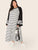  Plus Letter Raglan Bell Sleeve Striped Maxi Dress