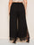 Plus Split Hem Lace Insert Palazzo Belted Pants