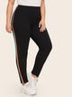 Plus Rainbow Stripe Side Leggings