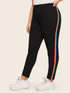 Plus Rainbow Stripe Side Leggings