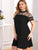  Plus Dot Mesh Yoke Guipure Lace Applique Dress