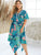 Plus Surplice Front Tropical Print Asymmetrical Hem Dress