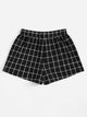 Plus Drawstring Waist Plaid Shorts