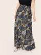 SHEIN Plus Chain & Leopard Print Maxi Flare Skirt