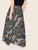 SHEIN Plus Chain & Leopard Print Maxi Flare Skirt