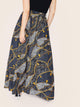 SHEIN Plus Chain & Leopard Print Maxi Flare Skirt