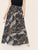 SHEIN Plus Chain & Leopard Print Maxi Flare Skirt