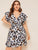 Plus Leopard Print Surplice Front Ruffle Hem Dress