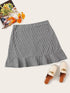 Plus Gingham Ruffle Hem Skirt