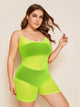 Plus Mesh Romper Bodysuit Without Lingerie Set