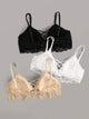 Plus Criss Cross Floral Lace Bra Set 3pack