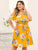 Plus Floral Print Tassel Trim Belted Bardot Dress