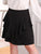 Plus Ruffle Trim Solid Skirt