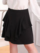 Plus Ruffle Trim Solid Skirt