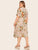 Plus Floral Print Wrap Knotted Dress