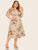 Plus Floral Print Wrap Knotted Dress