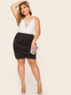 SHEIN Plus Ruched Wrap Skirt