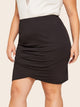 SHEIN Plus Ruched Wrap Skirt
