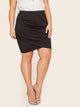 SHEIN Plus Ruched Wrap Skirt