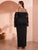  Plus Cold Shoulder Layered Dobby Mesh Sleeve Maxi Dress