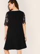 \Plus Solid Guipure Lace Sleeve Dress