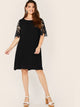 \Plus Solid Guipure Lace Sleeve Dress