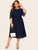 Plus Keyhole Neck Self Tie Midi Dress