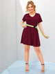 Plus Solid Tee Dress Without Belt