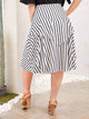 Plus Striped Ruffle Trim Skirt