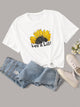 Plus Sunflower & Letter Print Tee