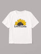 Plus Sunflower & Letter Print Tee