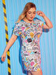 Plus Graffiti Print Tee Dress