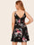 Plus Surplice Neck Floral Print Slip Dress