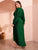 Plus Lantern Sleeve Wrap Dip Hem Glitter Dress