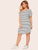 Plus Striped Curved Hem Tee Dress