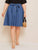 Plus Button Front Belted Denim Dress