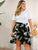 Plus Floral Print Asymmetrical Ruffle Hem Skirt