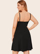 Plus Solid Flare Hem Midi Cami Dress