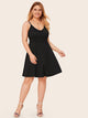 Plus Solid Flare Hem Midi Cami Dress