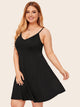 Plus Solid Flare Hem Midi Cami Dress